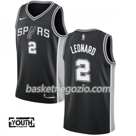 Canotte Bambino San Antonio Spurs Kawhi Leonard 2 Nike 2017-18 Nero Swingman